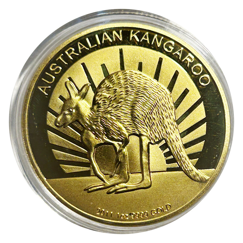 Lucky Coin Australian Kangaroo in Protective Plastic Capsule