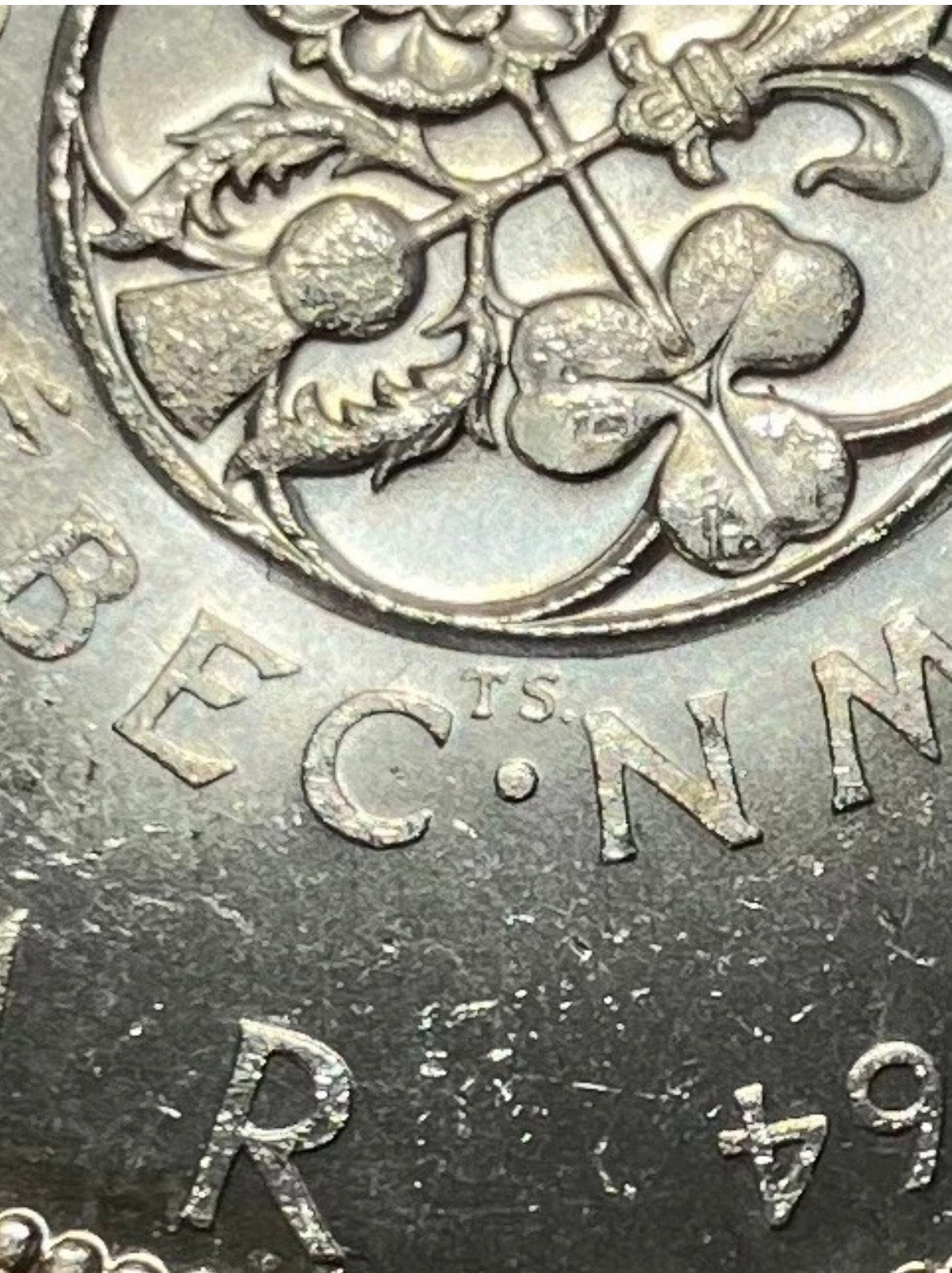 1964 Canadian Silver Dollar Coin  No Dot MS60