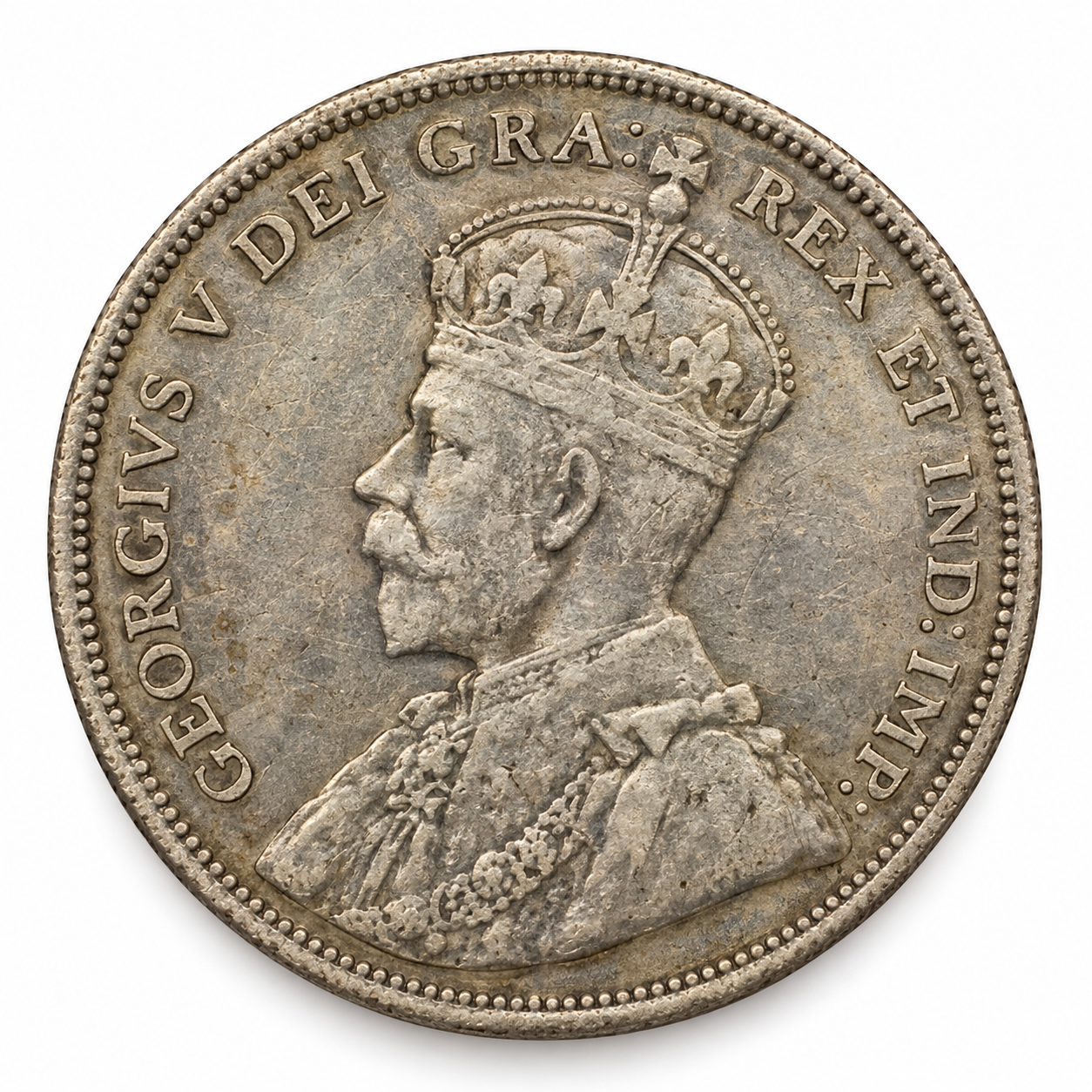 1935 Canada Silver Dollar $1 King George V Voyageur 80% Silver VF