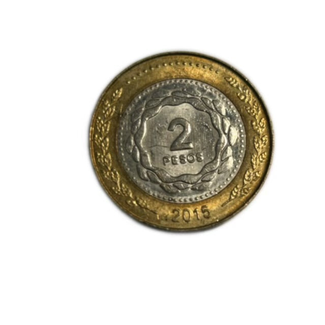 2015 Argentina 2 Pesos Various dates Bi-metallic Coin UNC