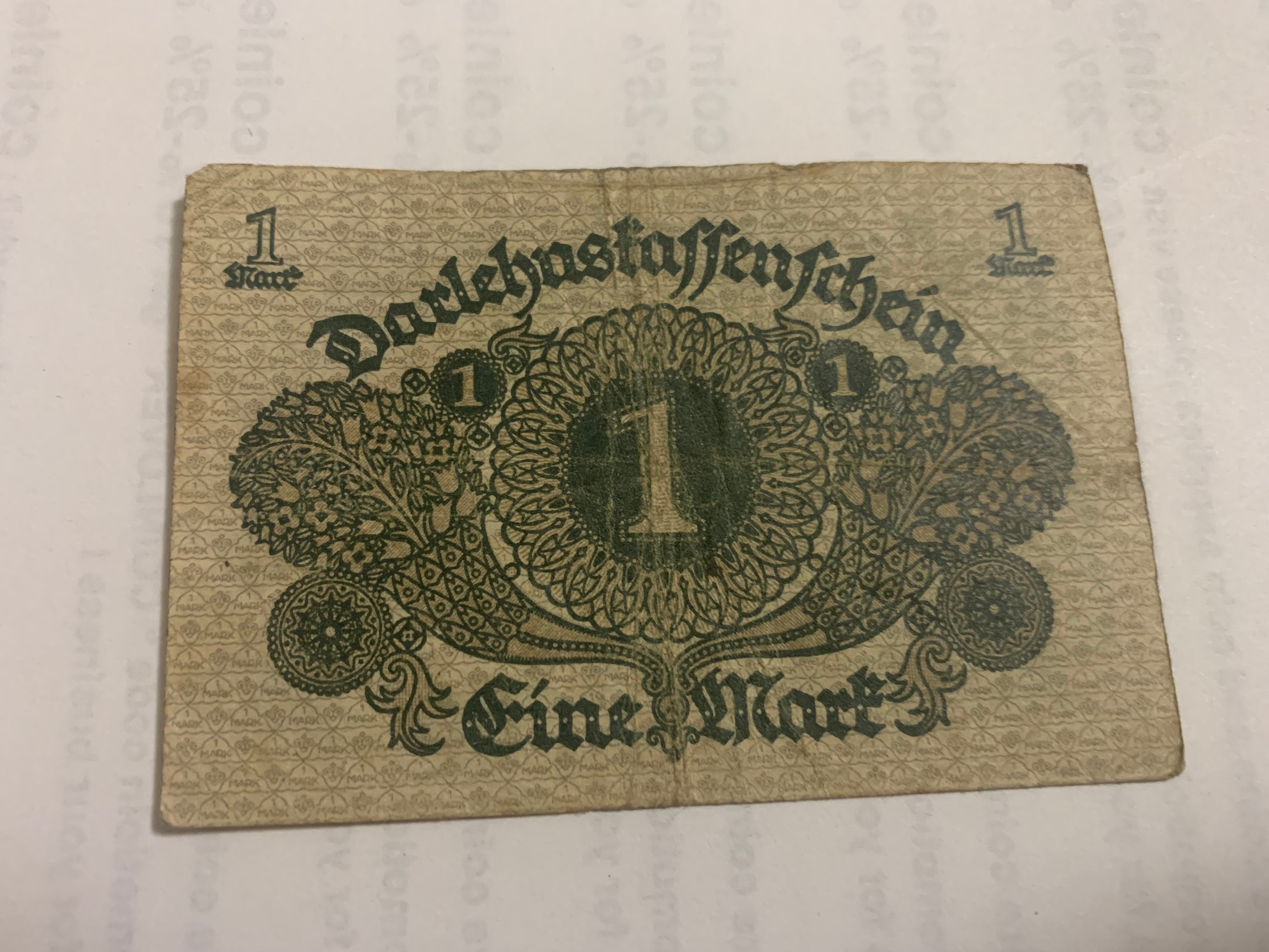 1920 Germany  One Mark   Banknotes Circulated