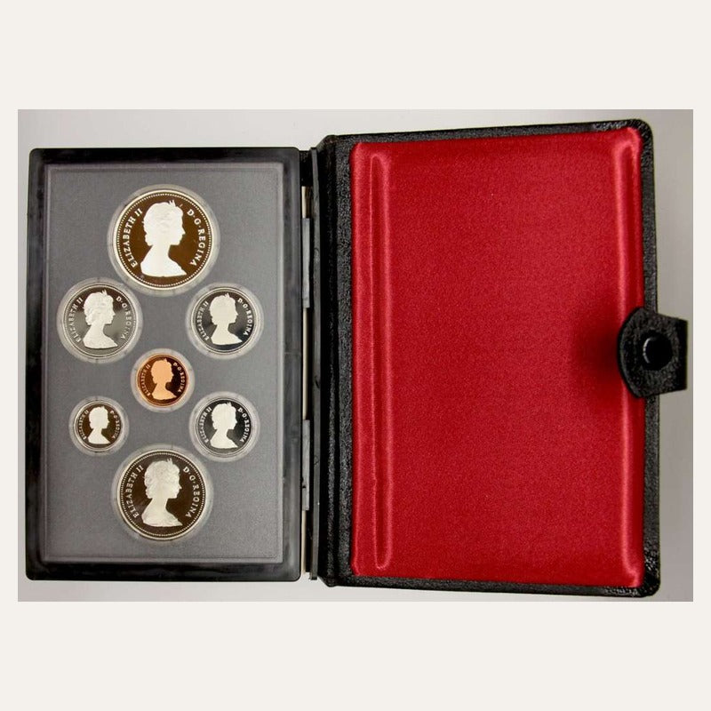 1981 Canada Double Dollar Proof Set 7 Coins Railway Silver RCM OGP
