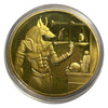Lucky Copper Coin Anubis Egyptian God  Memorial in Plastic Capsule