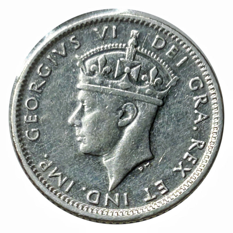1944 C Newfoundland Silver 10 Cents Coin VF