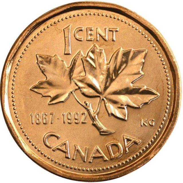 1992 Canada One Cent  Copper  Penny  BU