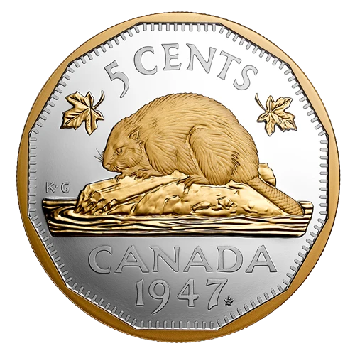 2023 Canada Silver 5 Cents Beaver - 1947 Maple Leaf Mark 2.015oz