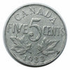 Pièce canadienne de 5 cents en nickel castor de 1933 (circulée) VG