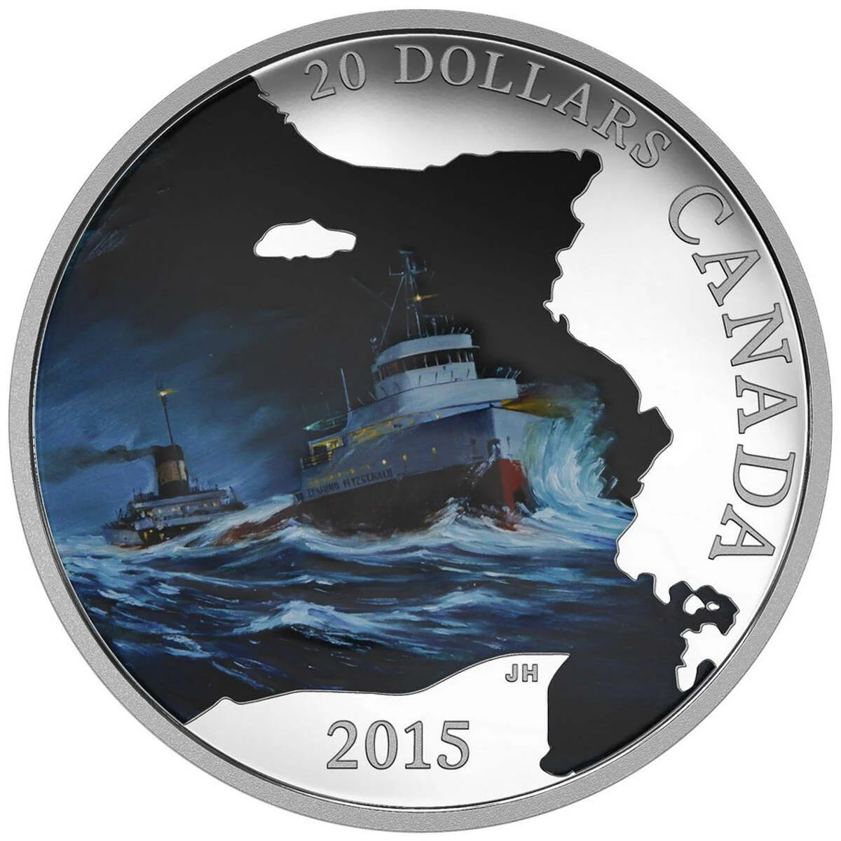 2015 Canada $20 S.S. Edmund Fitzgerald Lost Ships 1 oz Fine Silver Proof Coin