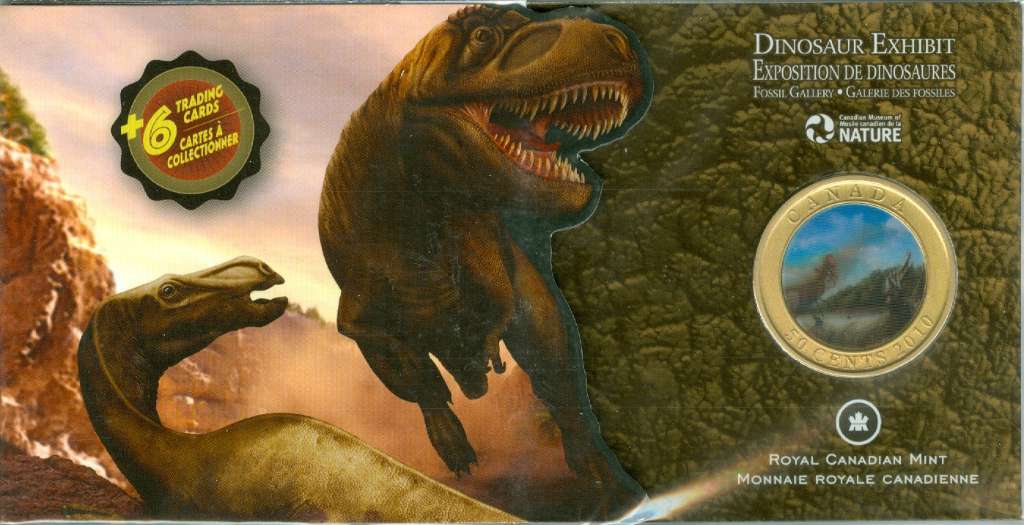 2010 Canada 50 Cents Sinosauropteryx Dinosaur Lenticular Coin Set