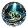 Sleeping Crystal Dragon 1 oz Pure Copper Colorized Bullion Round