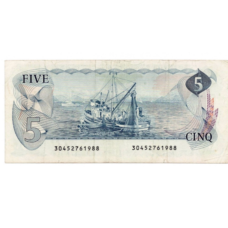 1979 Canada  $5 Multicoloured Note EF Lot of 5