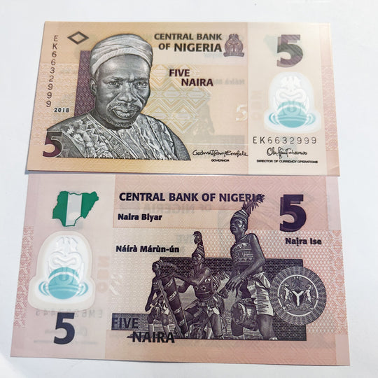 Nigeria 5 Naira 2018 Fancy Triple 999 Ending  Serial Banknote  UNC