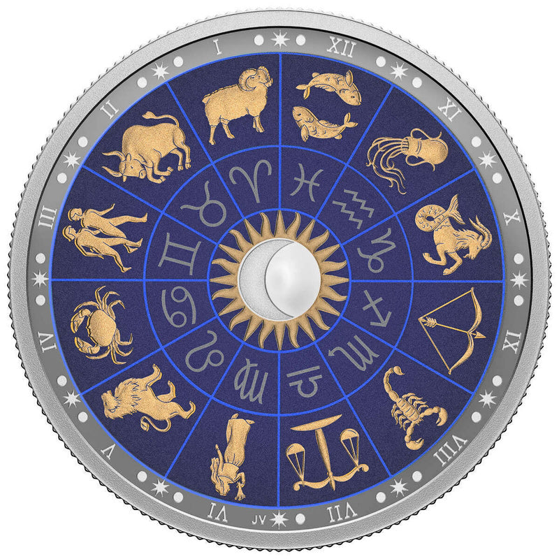 2022 Canada $30 Signs of the Zodiac 2 oz Silver Proof Black Light Coin