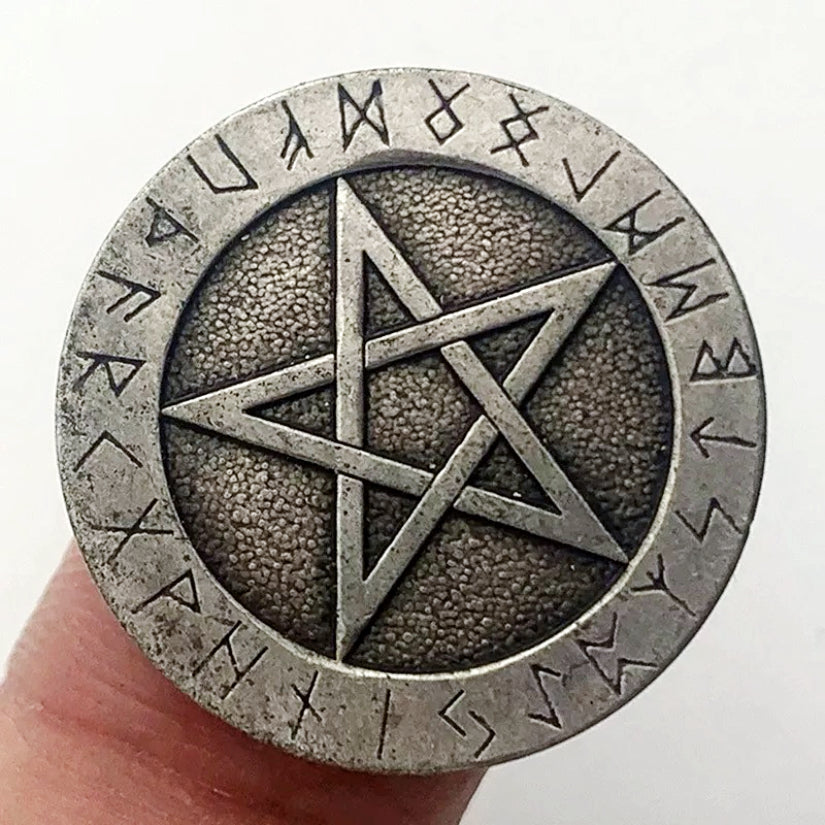 Copper Craft  Coin “Pentagram  “23mm Hobo Nickel Coin