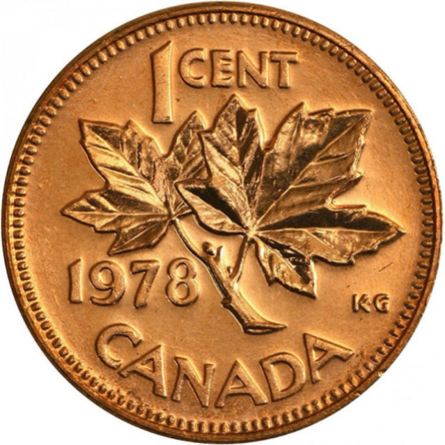 1978  Canada One Cent  Copper Penny BU