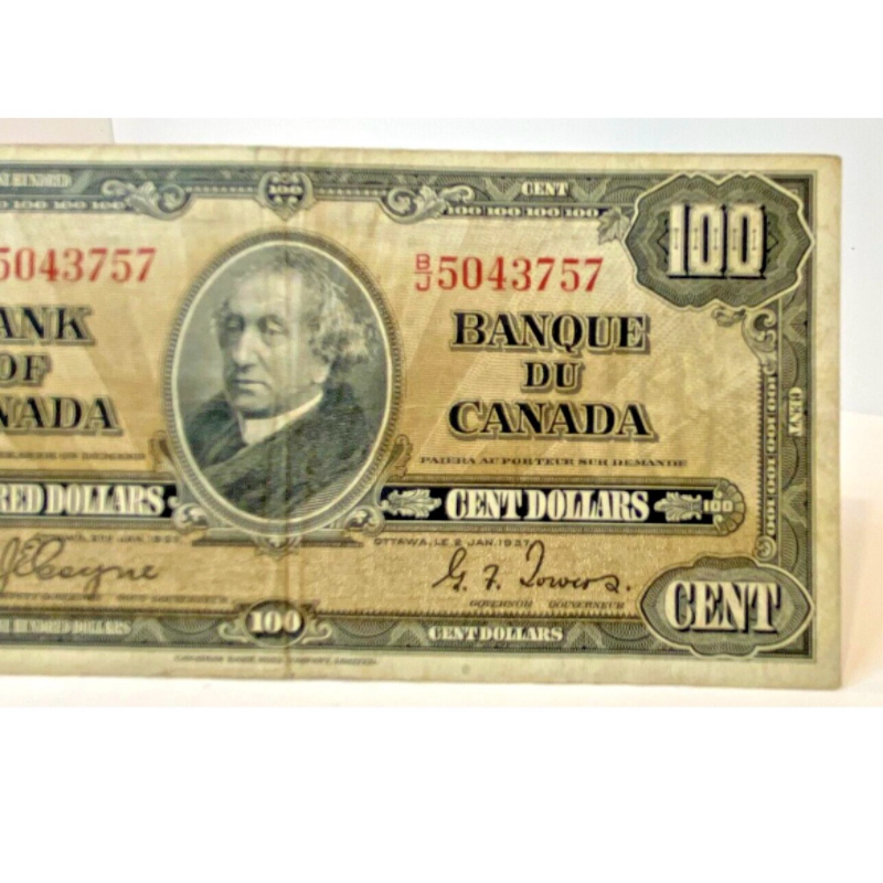 1937 Canada  $100  Dollar Note