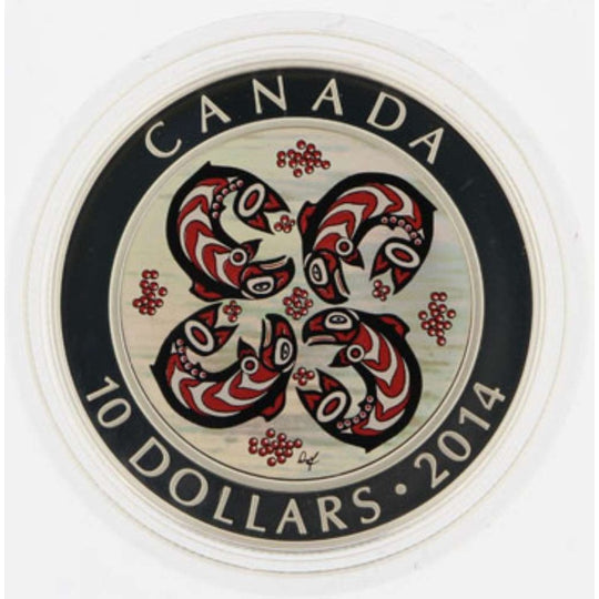 2014 Canada $10 Salmon First Nations Art ½ oz Silver