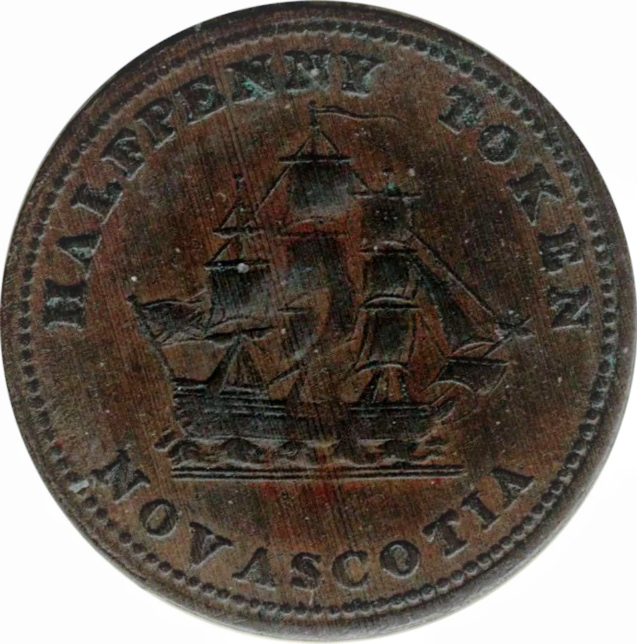 1815 Nova Scotia  0.5 Penny Trade Token Commercial Change Half Penny