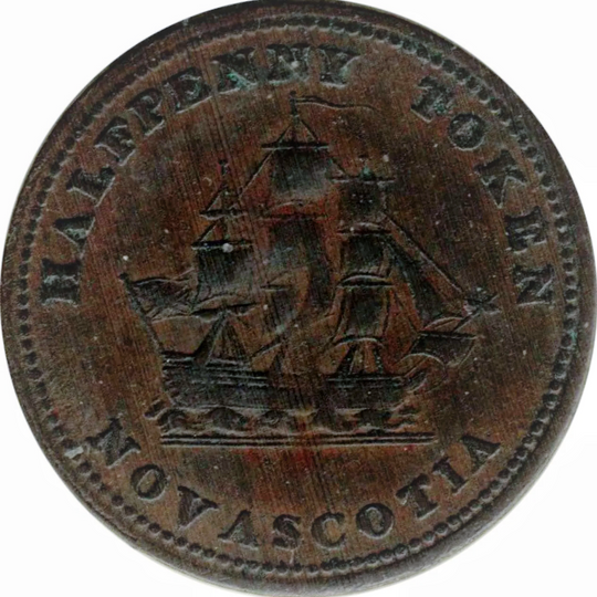 1815 Nova Scotia  0.5 Penny Trade Token Commercial Change Half Penny
