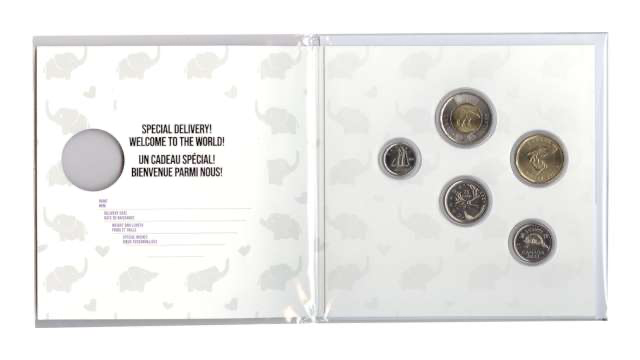 2021 Canada Base Metal Set Baby Gift, incl. $1 Baby Hand and Adult Hand 5 Coins