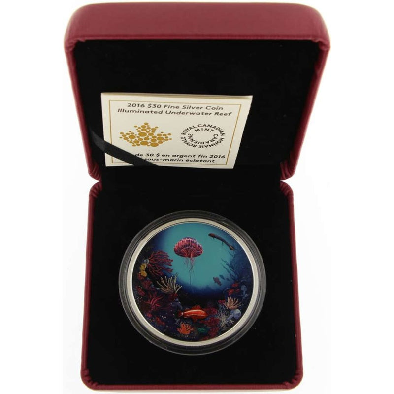 2016 Canada $30 Illuminated Coral Reef 2 oz Silver