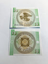 Kyrgyzstan 10 Tyiyn Fancy Serial Triple Serial Ending Banknote UNC
