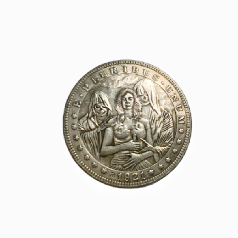 Copper Craft  Coin “Dark Hooded Scene “40mm Hobo Nickel Big Coin