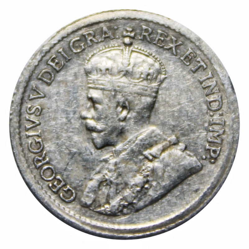 1911 Kanada Silber kleine 5-Cent-Münze – VG/F