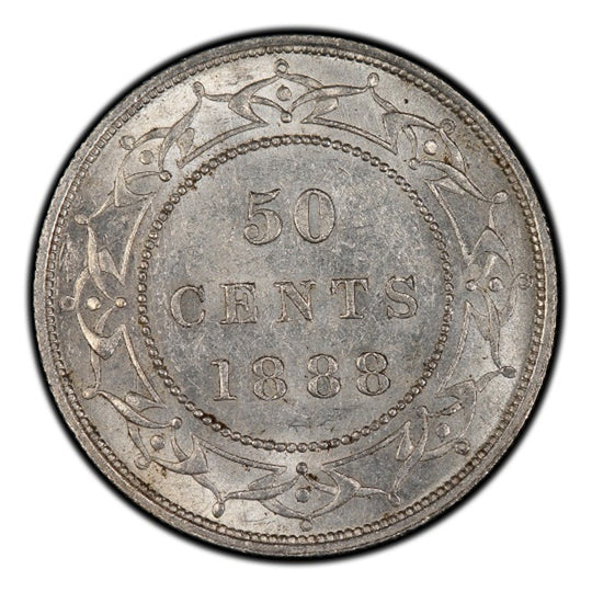 1888 Canada Silver 50 cents Newfoundland (Victoria) Coin VG