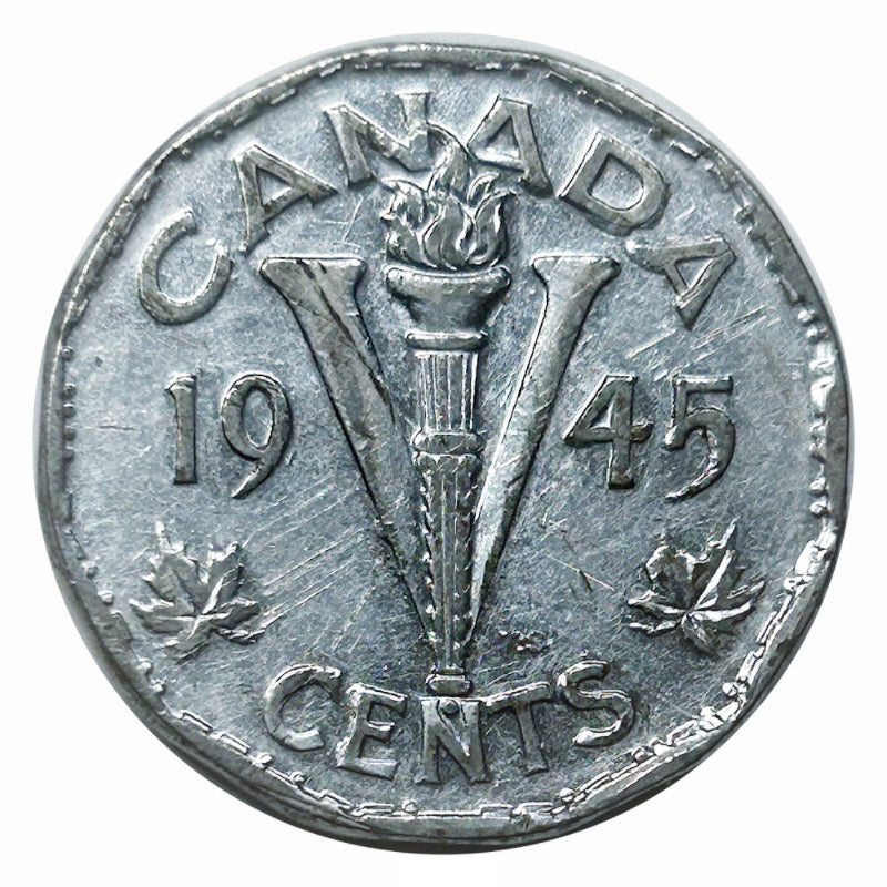 1945 Canadian 5-Cent Beaver Nickel Coin(Circulated) VF