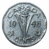 1945 Canadian 5-Cent Beaver Nickel Coin(Circulated) VF