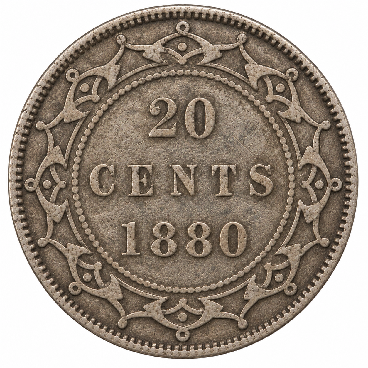 1880 Newfoundland 20 Cents Queen Victoria .925 Silver Canada VG
