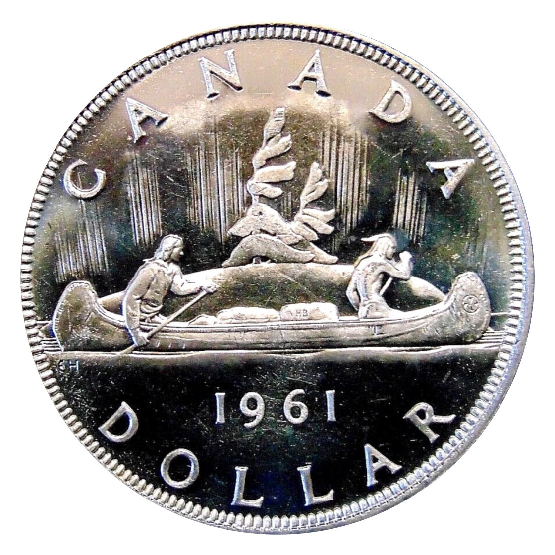 1961 Canadian Silver Dollar Coin  MS60