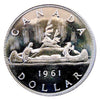 1961 Canadian Silver Dollar Coin  MS60