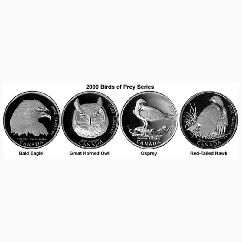 2000 Discovering Nature—Birds of Prey 4-Coin Silver Set