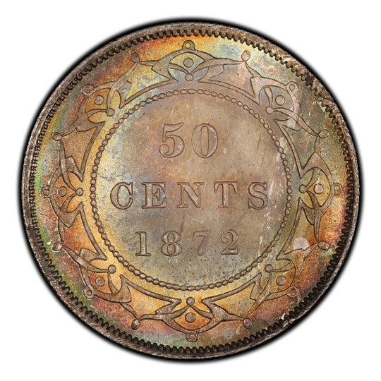 1872 H Canada Silver 50 cents Newfoundland (Victoria) Coin VG