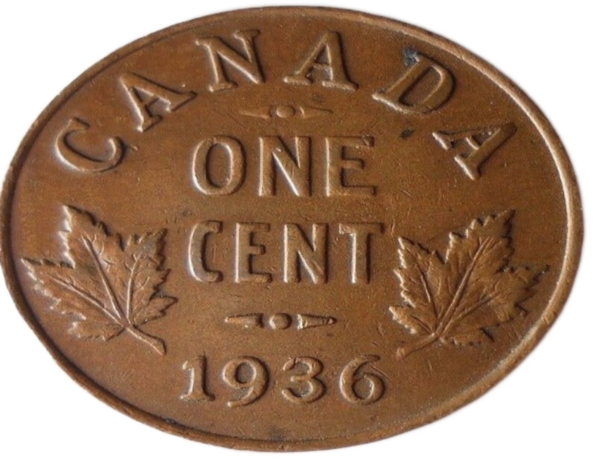 1936 1 Cent kanadischer Penny im Umlauf, sehr guter Zustand
