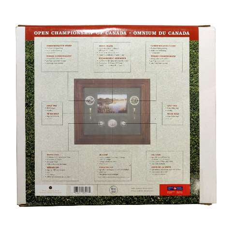 2004 Canada Open Golf Framed $5 Silver Coin 10 Cent Stamp Set