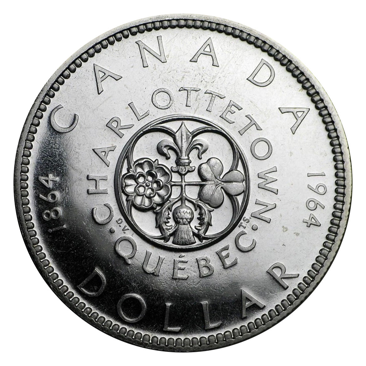 1964 Canadian Silver Dollar Coin  MS60