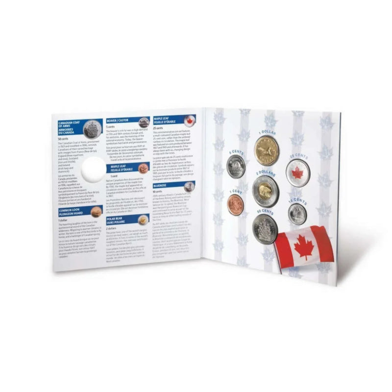 2007 Commemorative 7- Coin Set with Coloured Coin Oh Canada!
