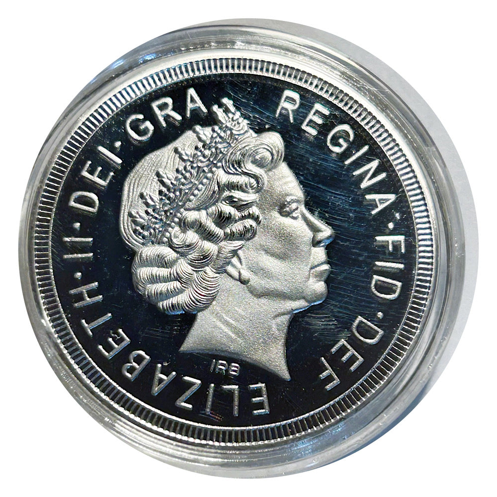 Lucky Coin Angel Slaying Dragon in Protective Plastic Capsule