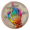 Lucky Coin Rainbow Skull   Gift Colored in Protective Plastic Capsule
