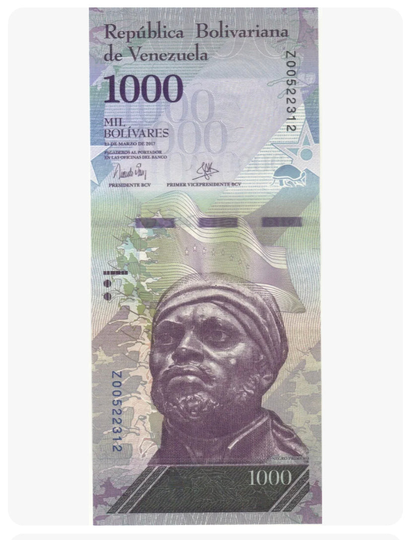 2017 1000 BOLIVARES VENEZUELA MONNAIE UNC BILLET DE BANQUE