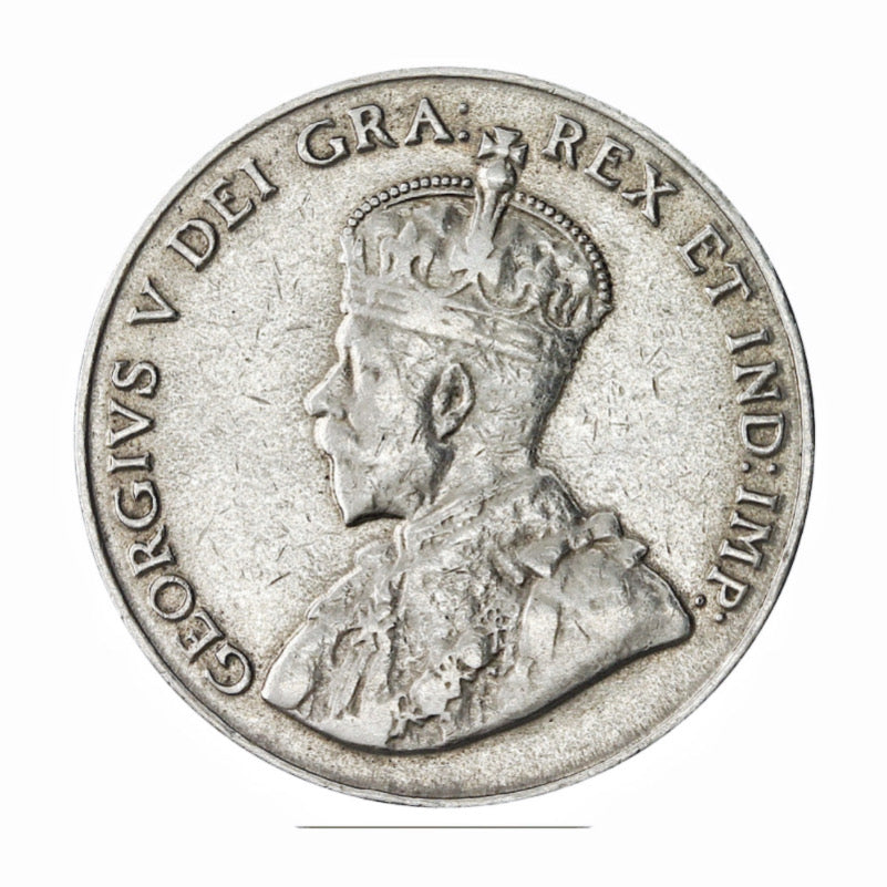 1925 Canadian 5-Cent Beaver Nickel Coin VF