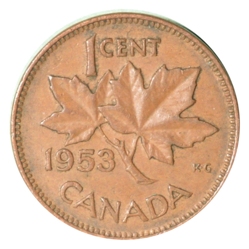 1953 Pli d'épaule d'un cent du Canada