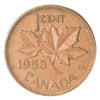 1953 Pli d'épaule d'un cent du Canada