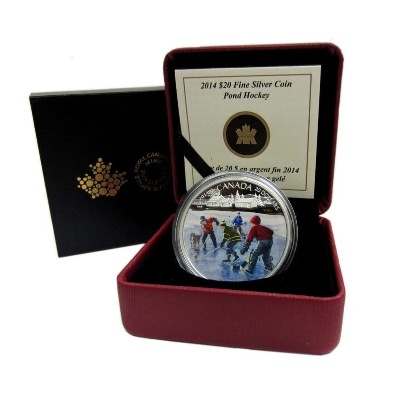 2014 Canada $20 Pond Hockey 1 oz .9999 Silver Proof Coin