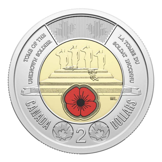 2025 Canada Two Dollar Coin Tomb of the Unknown Soldier (Coloured)
