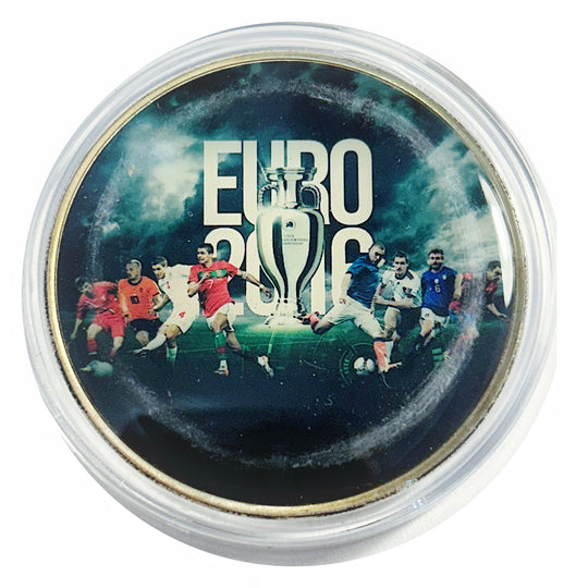 Lucky Craft Coin UEFA Euro 2016 Trophy Football Big Medal  in Capsule