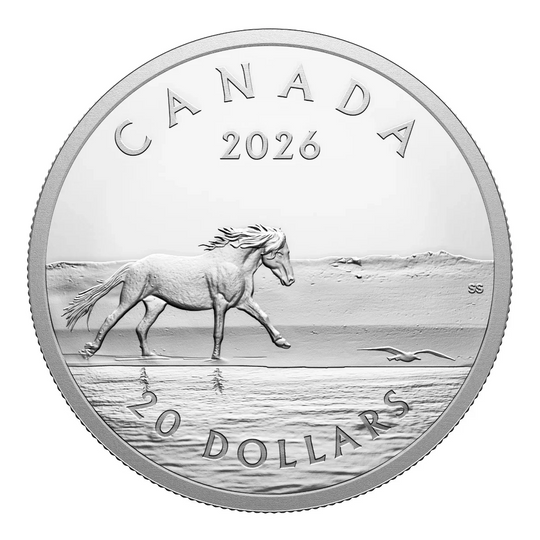 2026 $20 Sable Island Horses - Pure Silver Coin.